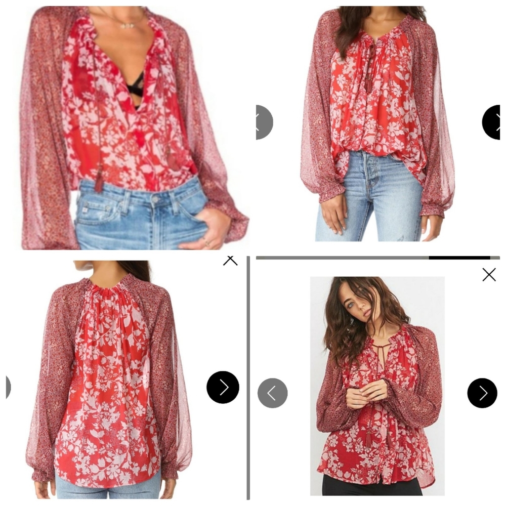 Free People Hendrix Floral Button Down Top